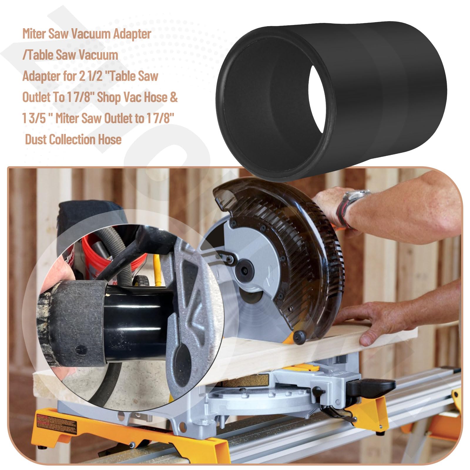 Amazon.com: 斜切鋸真空轉接器(連接1-7/8 英吋(約1.7 公分)真空